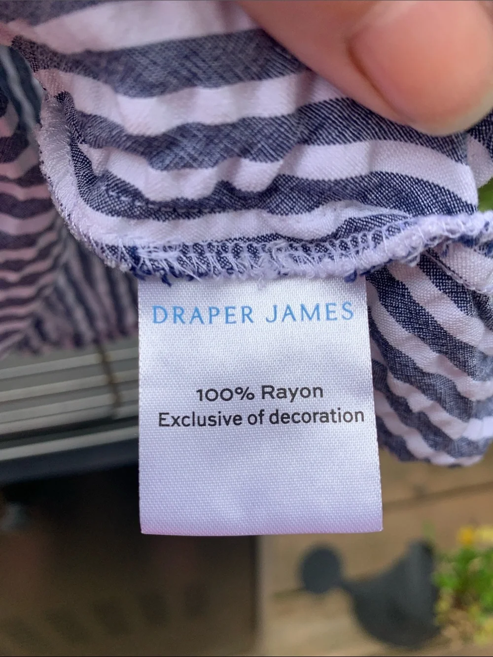 Draper James Blue and White Striped Seersucker Nighty